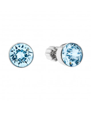 Strieborné náušnice s kryštálmi Crystals from Swarovski® Aqua