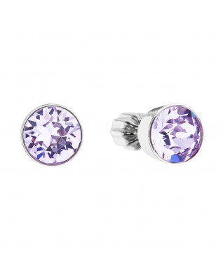 Strieborné náušnice s kryštálmi Crystals from Swarovski® Violet
