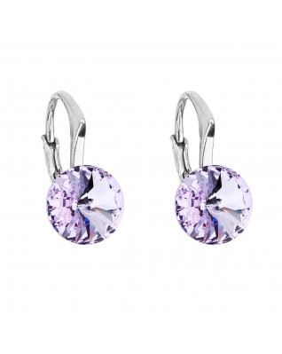Strieborné náušnice s Crystals from Swarovski® Violet