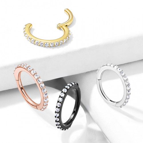 Piercing segment kruh s čírymi kamienkami