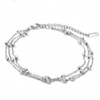 Trojitý oceľový náramok na nohu s guličkami