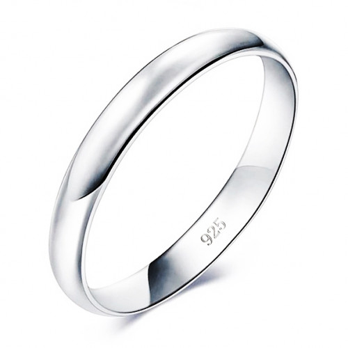 NB101-3 Strieborný snubný prsteň šírka 3 mm