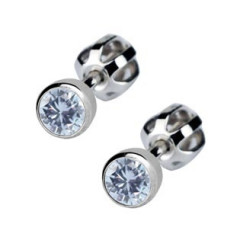 Strieborné náušnice so svetlomodrými kamienkami 4 mm