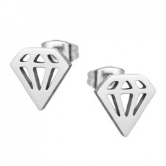 Oceľové náušnice diamanty