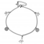 Oceľový náramok na nohu s príveskami