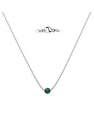 Oceľový opálový náhrdelník - gulička 5 mm