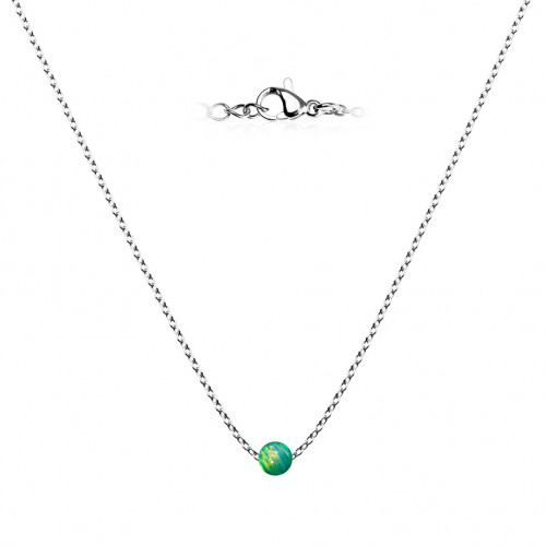 Oceľový opálový náhrdelník - gulička 5 mm