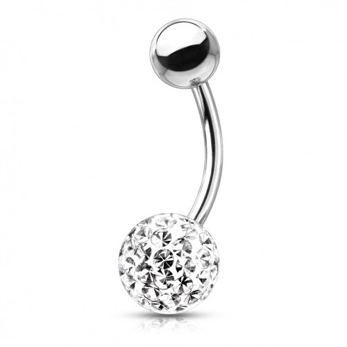 Piercing do pupku s kamienkami Crystals From Swarovski® gulička 8mm