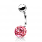 Piercing do pupku s kamienkami Crystals From Swarovski® gulička 8mm