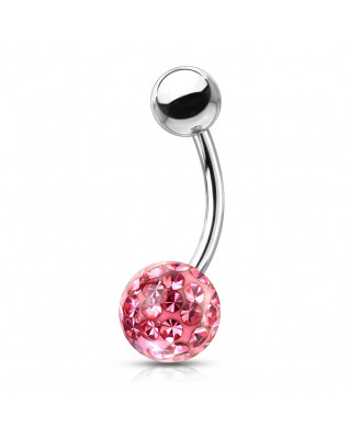 Piercing do pupku s kamienkami Crystals From Swarovski® gulička 8mm