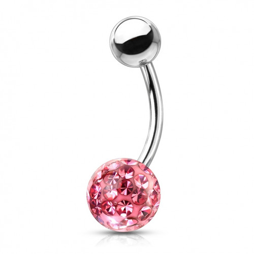 Piercing do pupku s kamienkami Crystals From Swarovski® gulička 8mm