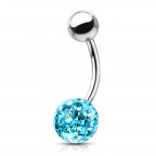 Piercing do pupku s kamienkami Crystals From Swarovski® gulička 8mm