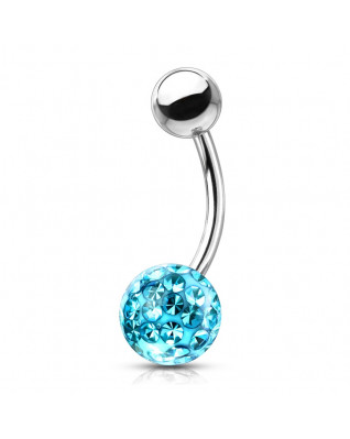 Piercing do pupku s kamienkami Crystals From Swarovski® gulička 8mm