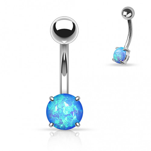 Piercing do pupku opál modrý