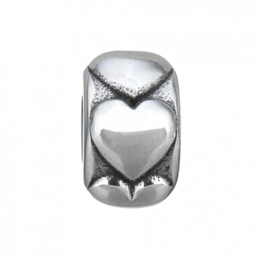 Navliekací oceľový prívesok korálik so srdiečkami