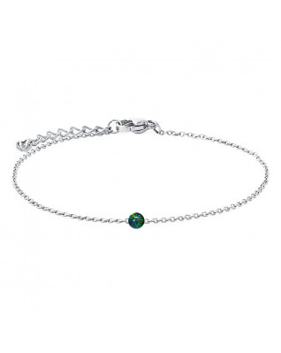 Oceľový náramok s opálom - gulička 5 mm