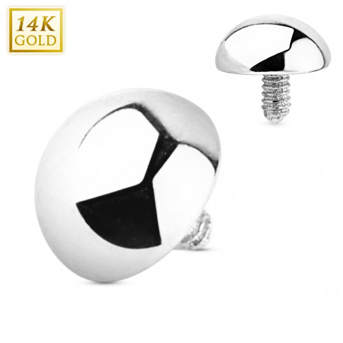 Zlatý piercing - dermál polguľôčka 4 mm, Au 585/1000