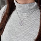 Strieborný prívesok srdiečko s kryštálmi Crystals from Swarovski®, Violet