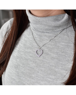 Strieborný prívesok srdiečko s kryštálmi Crystals from Swarovski®, Violet