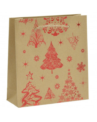 Vianočná darčeková taška - červený motív