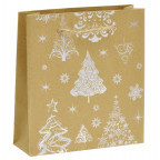 Vianočná darčeková taška - strieborný motív