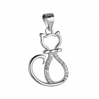 Strieborný prívesok mačička