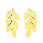 Pozlátené oceľové náušnice lístočky