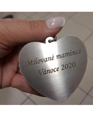 Oceľové vreckové zrkadlo srdiečko, červené púzdro