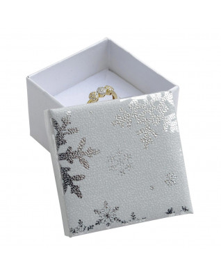 Vianočná darčeková krabička na prsteň alebo náušnice - biela