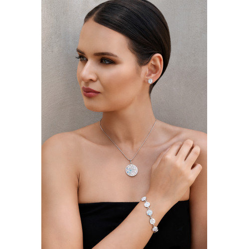 Strieborné náušnice s kryštálmi Crystals from Swarovski® AB