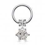 Piercing - kruh - kvietka s kamienkami