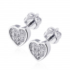 Strieborné skrutkovacie náušnice srdiečka