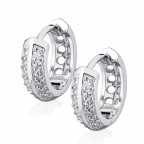 Strieborné náušnice krúžky so zirkónmi
