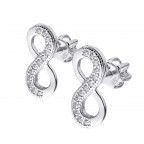 Strieborné skrutkovacie náušnice nekonečno