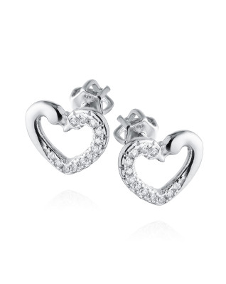 Strieborné skrutkovacie náušnice srdiečka