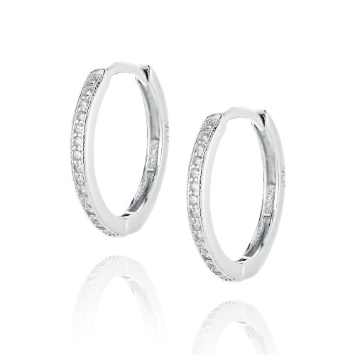 Strieborné náušnice krúžky so zirkónmi