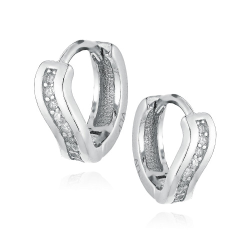Strieborné náušnice krúžky so zirkónmi