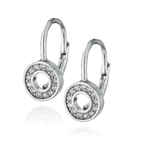 Strieborné náušnice na klapku - kolieska