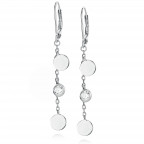 Strieborné visiace náušnice so zirkónmi