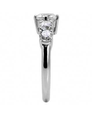 Oceľový prsteň zdobený zirkónmi