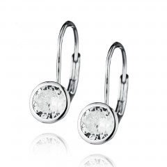 Strieborné náušnice s okrúhlym zirkónom