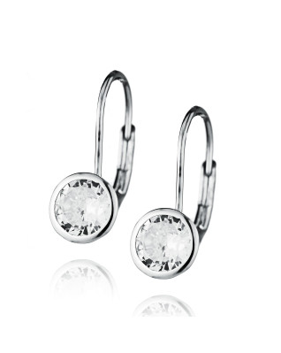 Strieborné náušnice s okrúhlym zirkónom