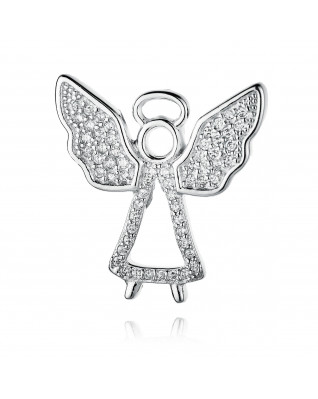 Strieborný prívesok anjelik so zirkónmi