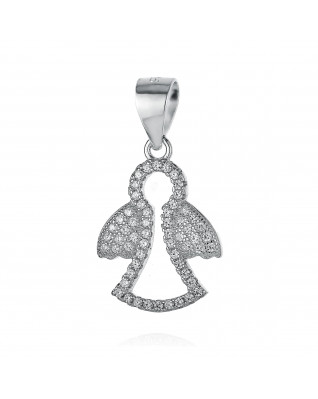 Strieborný prívesok anjelik so zirkónmi