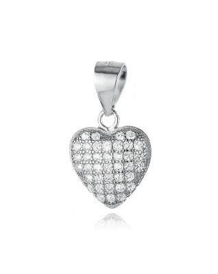Strieborný prívesok srdiečko so zirkónmi