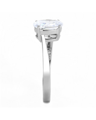 Oceľový prsteň so oválnym zirkónom