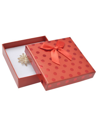 Veľká darčeková krabička na súpravu, červená so lesklými bodkami