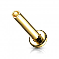 Pozlátená náhradná labreta vnútorný závit 1,6 x 8 mm