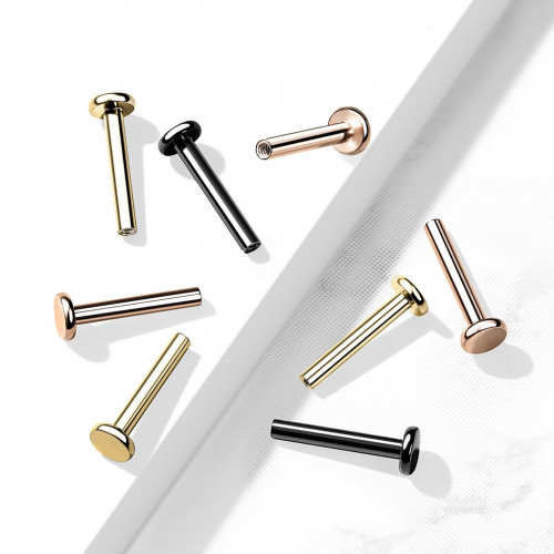 Pozlátená náhradná labreta vnútorný závit 1,6 x 8 mm