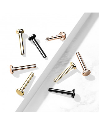 Pozlátená náhradná labreta vnútorný závit 1,6 x 8 mm